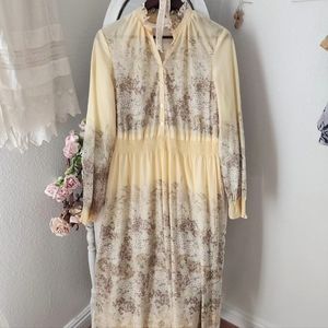 Vintage pale yellow garden reverie dress✨️